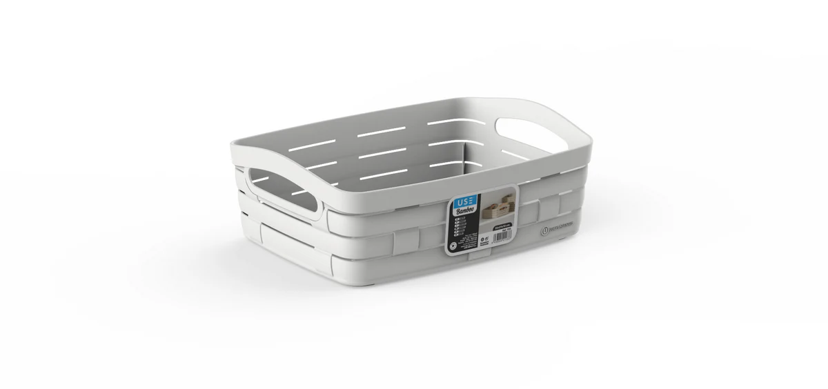 Cesta mediana baja serie BAMBOO gris - Imagen 7