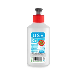 Botella con Dosificador Gel 0,25L rojo