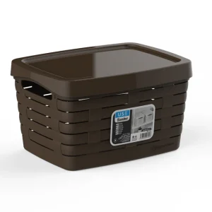 Cesta pequeña con tapa serie BAMBOO wengue