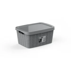 Cesta Grande con Tapa Bamboo gris