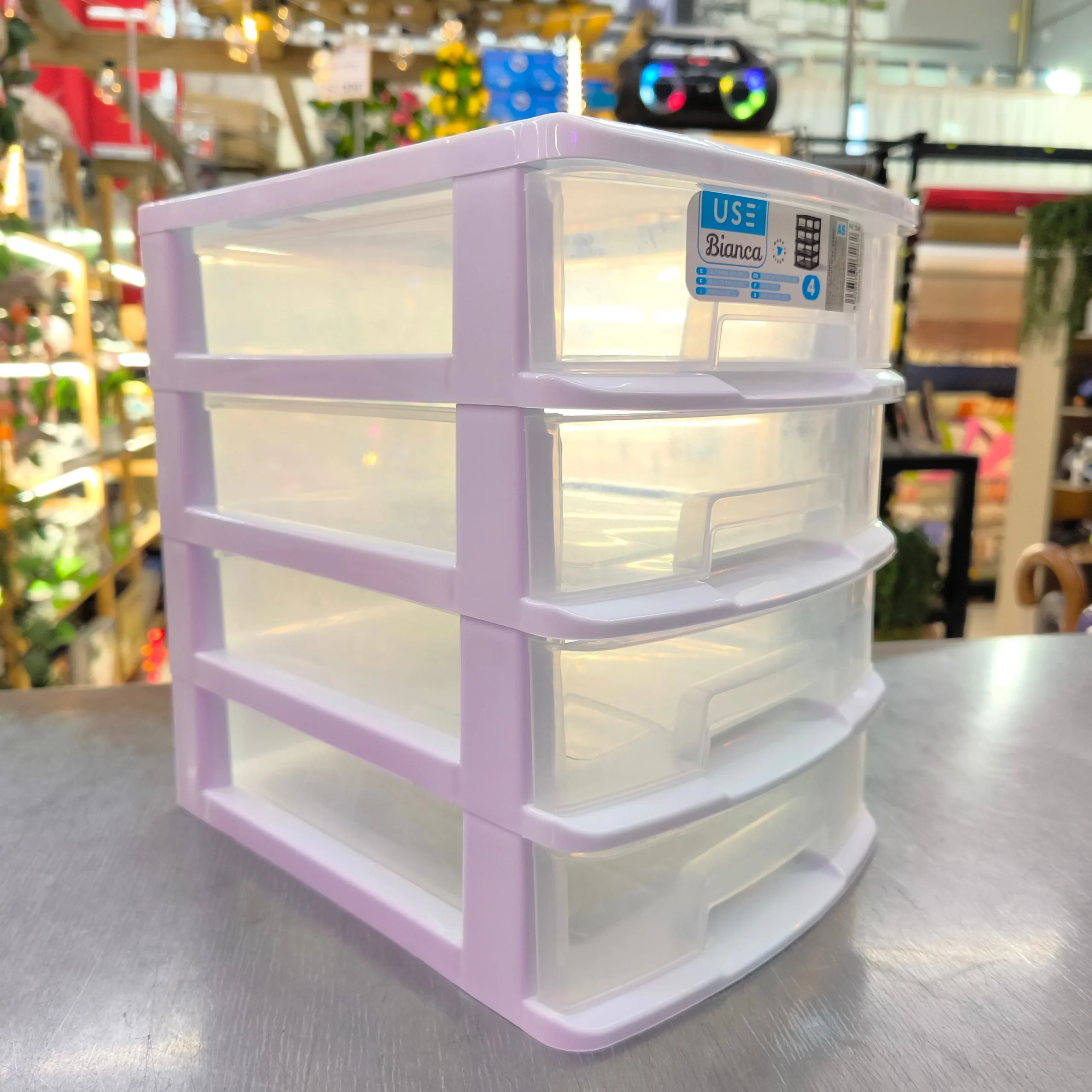 Cajonera A5 bianca 4 cajones negro - Imagen 3