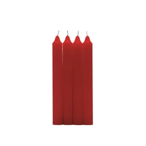 Pack 4 velas cilíndricas roja