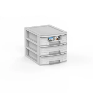 Cajonera A5 Bamboo 3 Cajones blanco roto