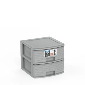 Cajonera Grande Bamboo 2 Cajones gris