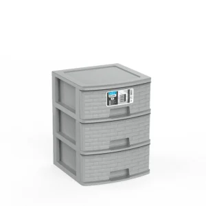 Cajonera Grande Bamboo 3 Cajones gris