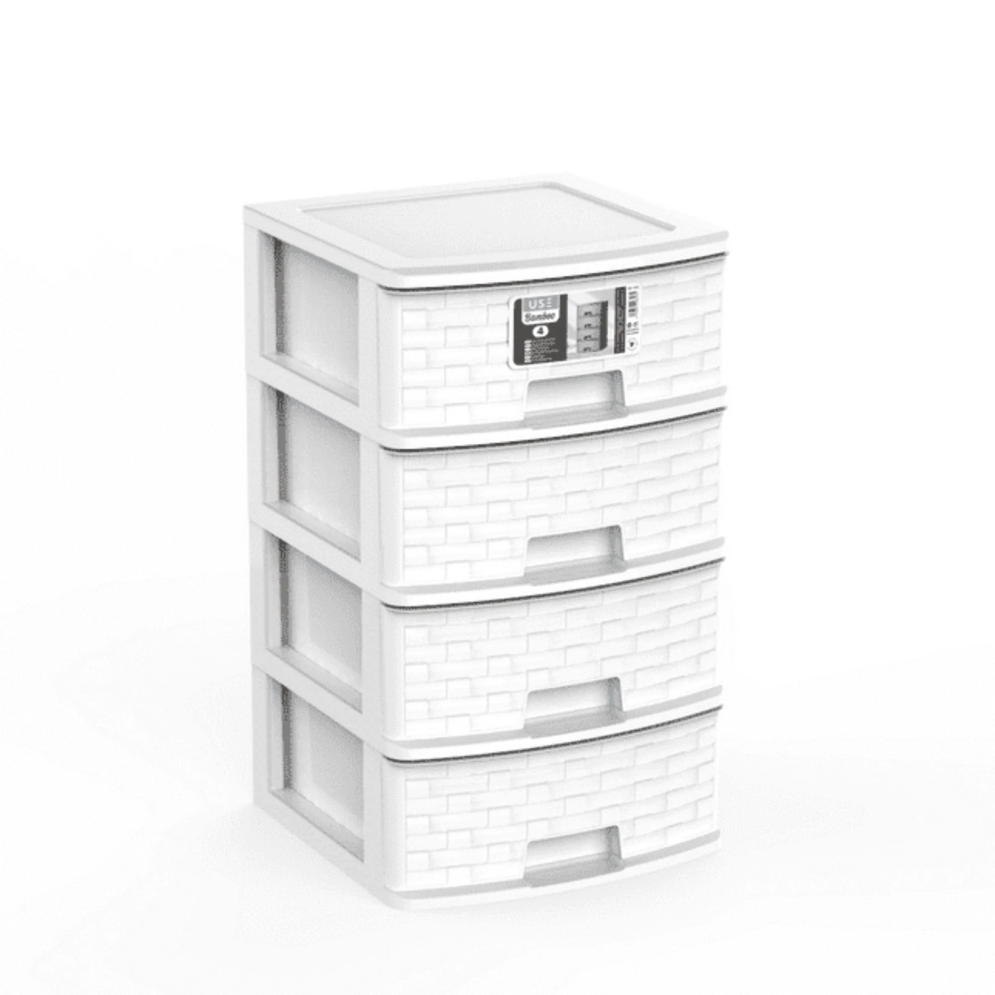 Cajonera Grande Bamboo 4 Cajones gris - Imagen 2