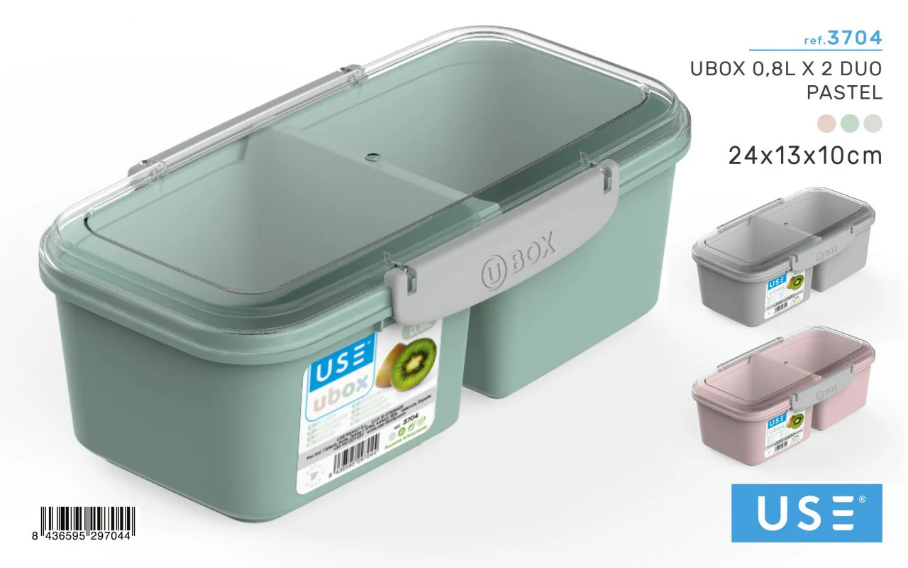 Fiambrera Rectangular Ubox Duo 0,8L - Imagen 4