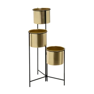 Macetero triple metal oro 42*39*80cm