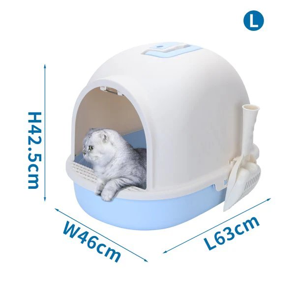 Arenero con tapa de gato L63*W46*H42.5cm azul
