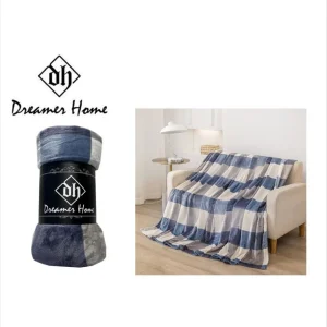 Manta cuadrado azul 130x160cm