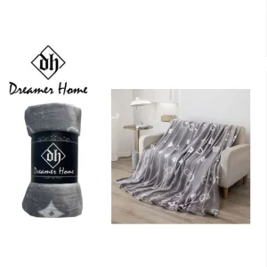 Manta flores gris 220x240cm