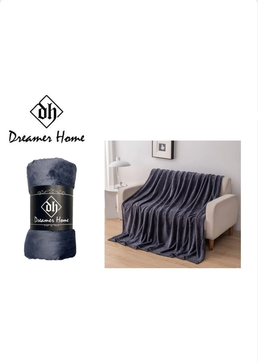 Manta beige 130x160cm - Imagen 2