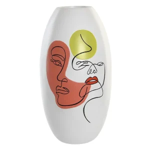 Jarron resina 20.5*20.5*38cm cara abstracto