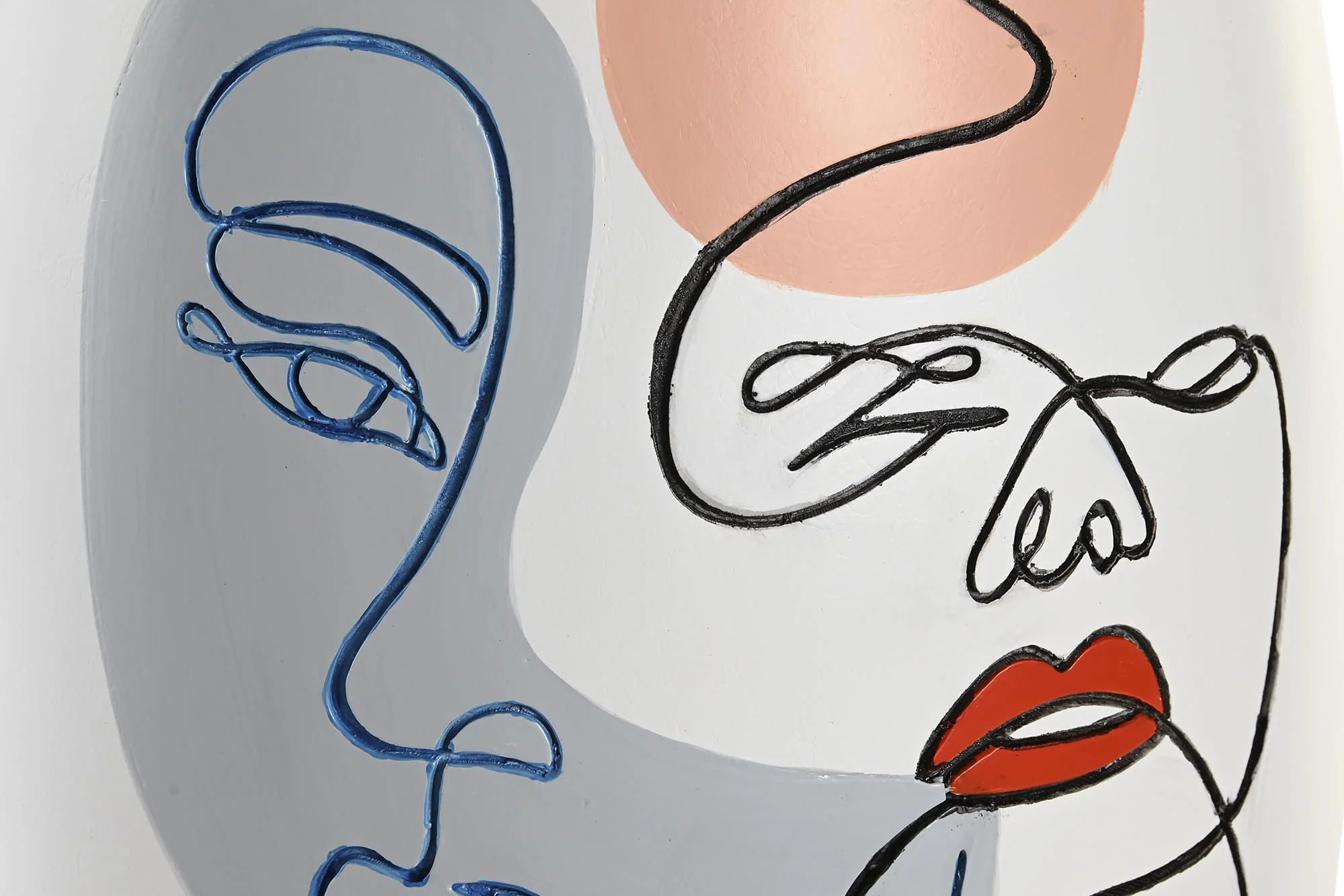 Jarron resina 20.5*20.5*38cm cara abstracto - Imagen 2