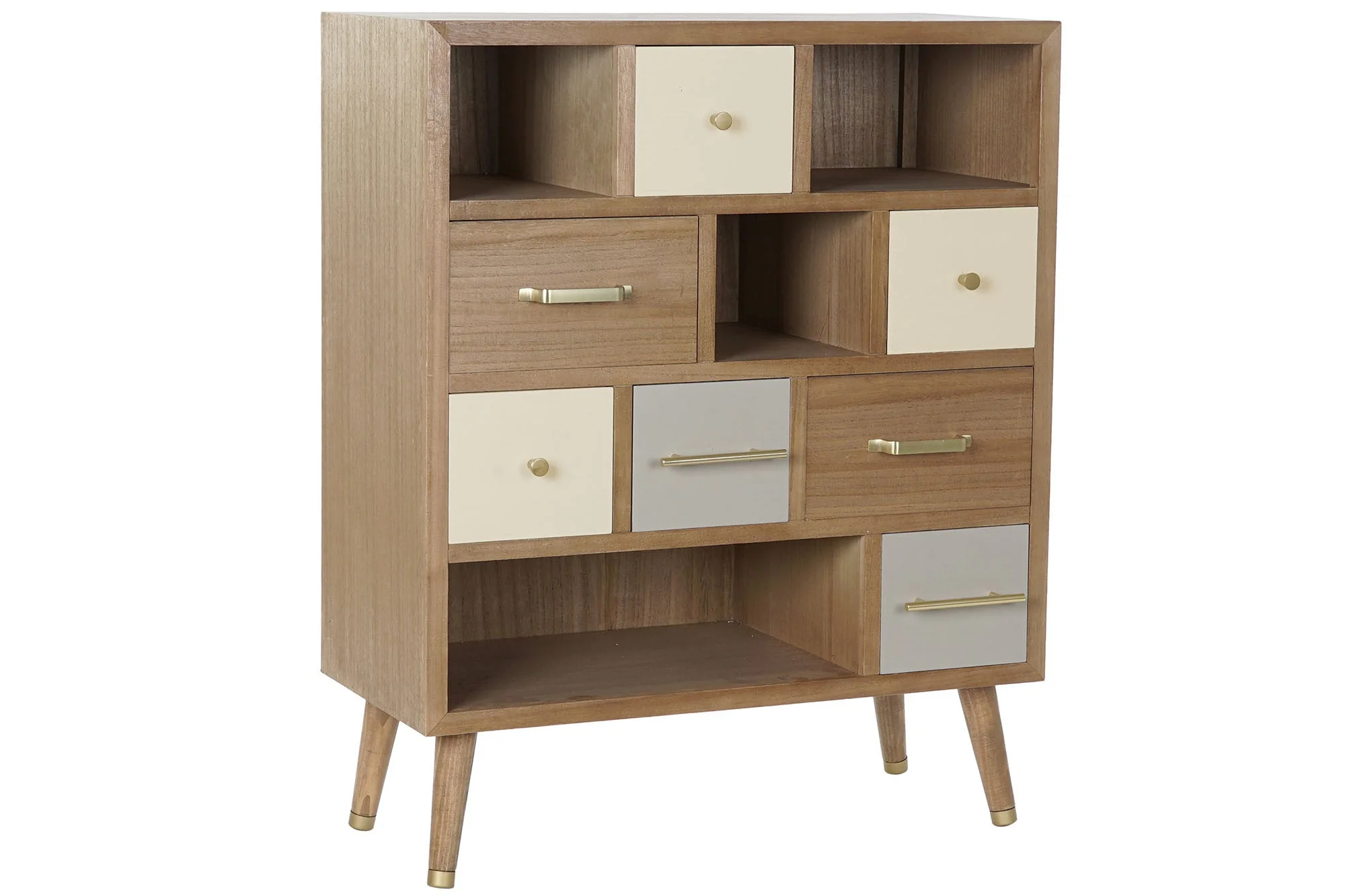 Cajonera madera metal 76*34*94cm granate - Imagen 7