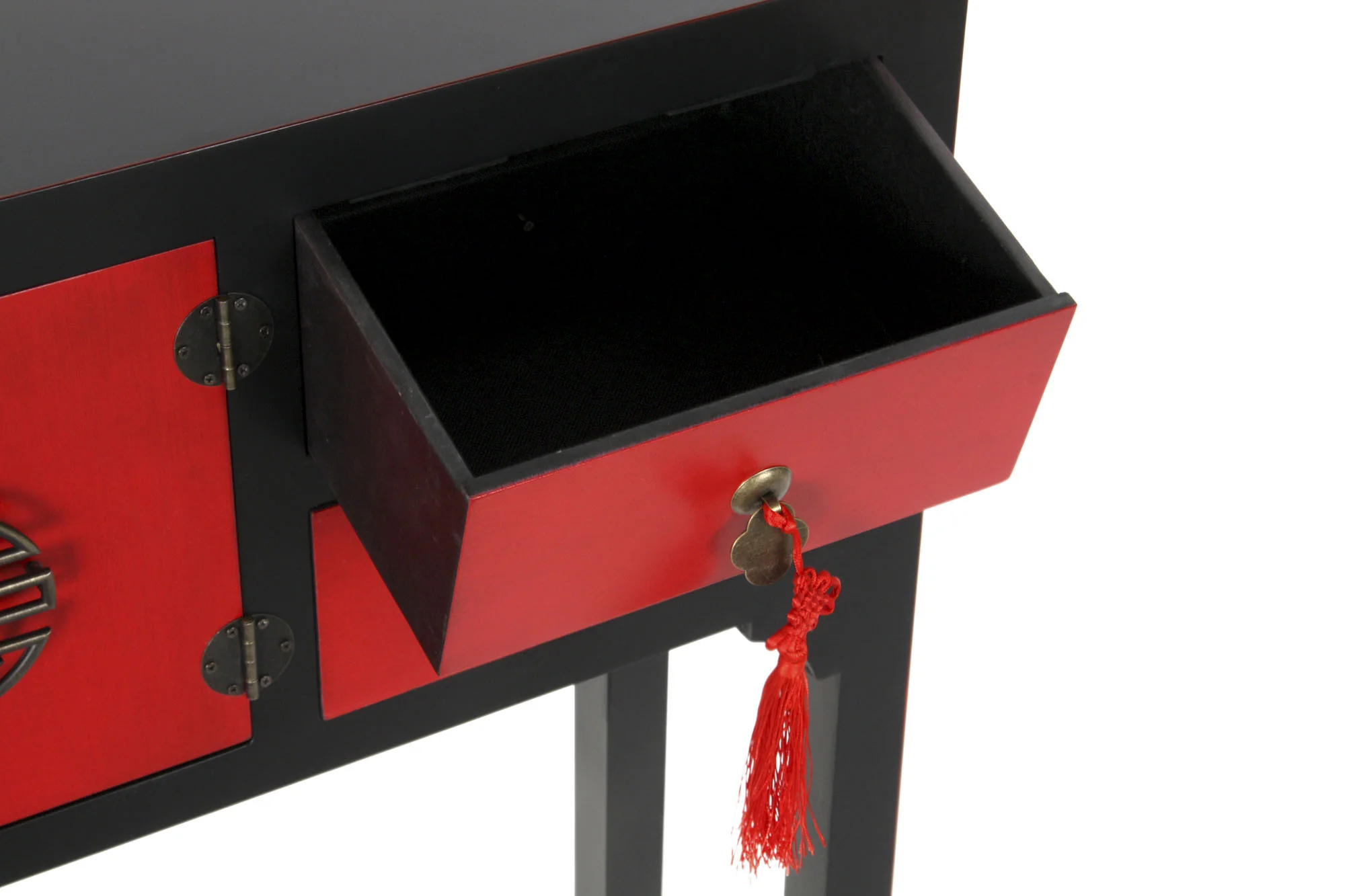 Consola abeto mdf 63*27*83 oriental rojo - Imagen 4