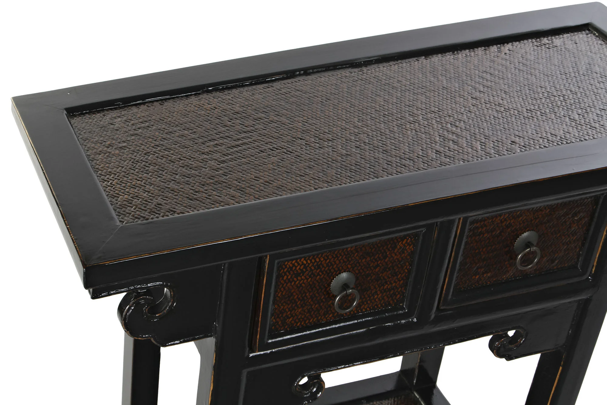 Consola olmo 85*35*80cm 2 cajones negro - Imagen 3