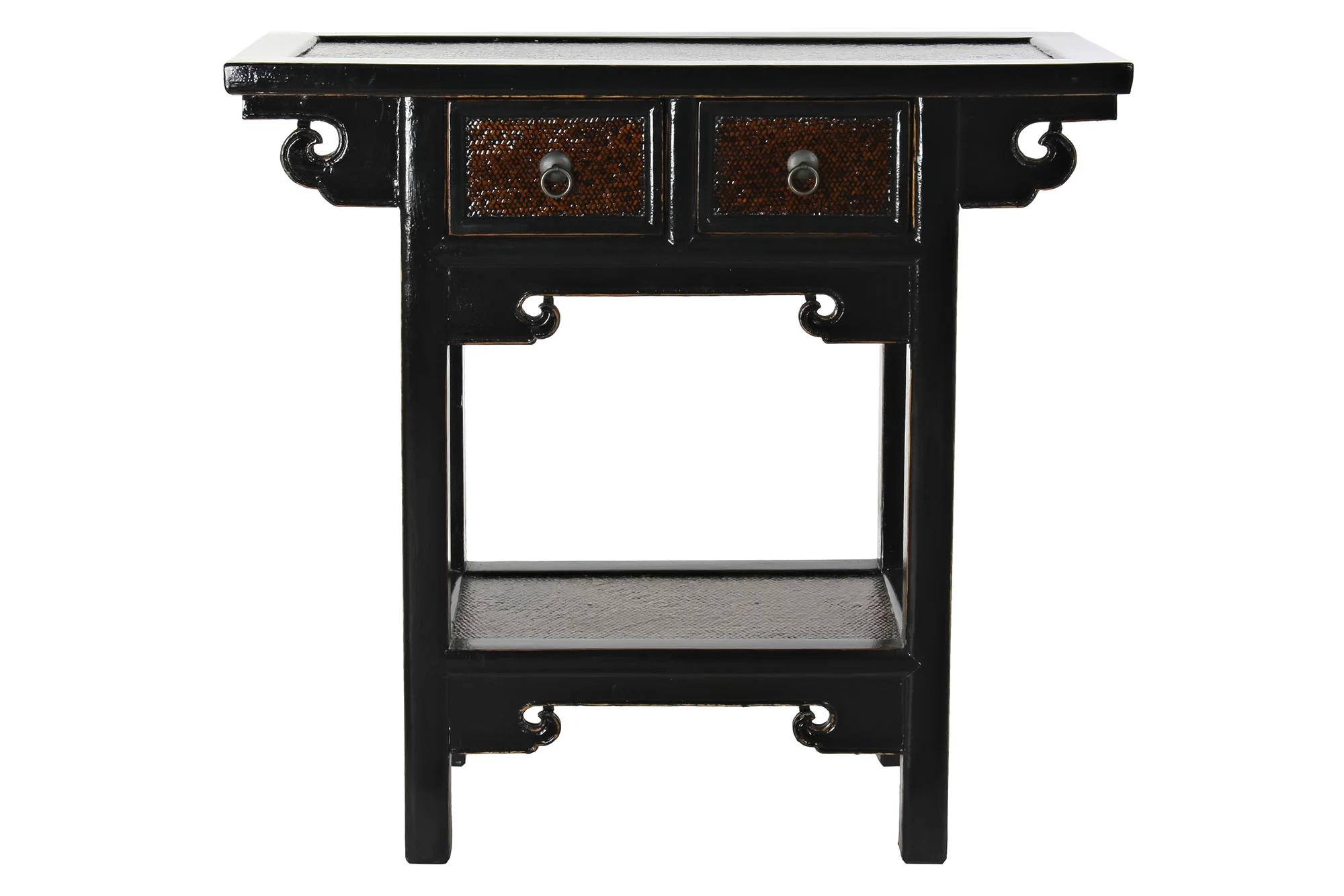 Consola olmo 85*35*80cm 2 cajones negro - Imagen 6