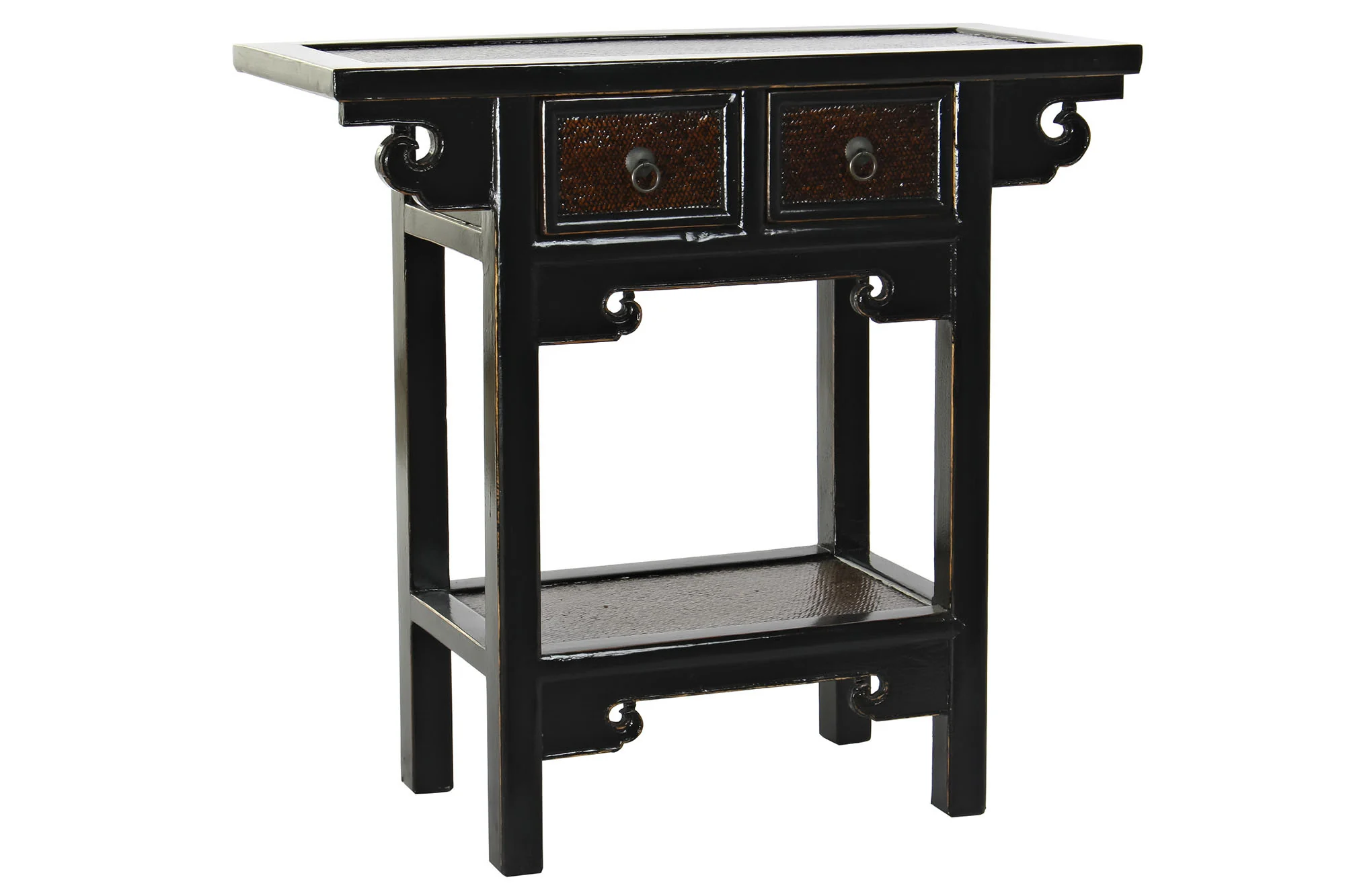 Consola olmo 85*35*80cm 2 cajones negro - Imagen 2