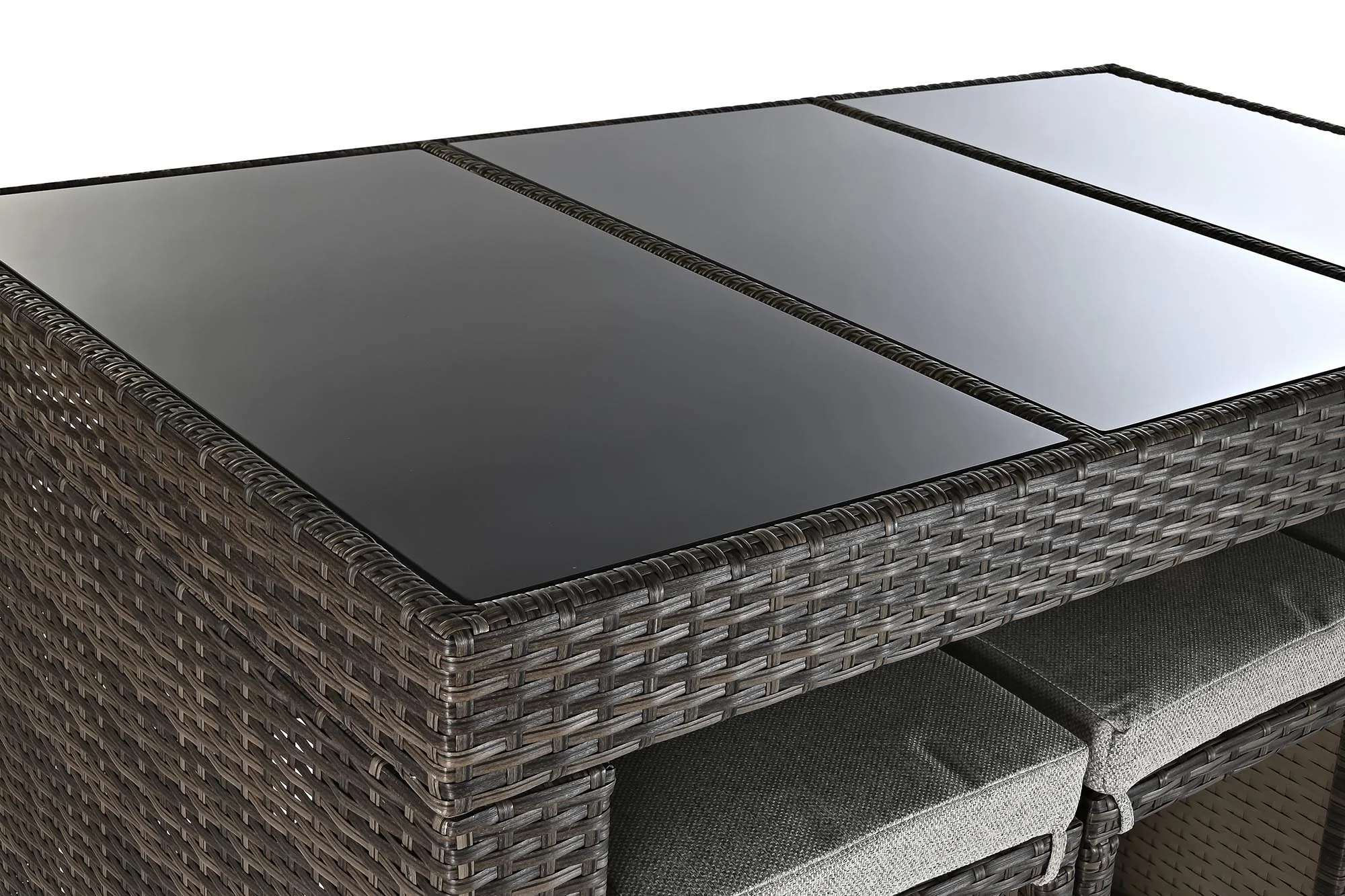 Mesa set 7 ratan sintetico acero 143*80*100cm - Imagen 4