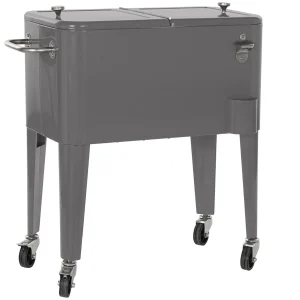 Nevera acero pp 74*43*80cm 56l gris oscuro