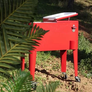 Nevera acero pp 74*43*80cm 56l rojo