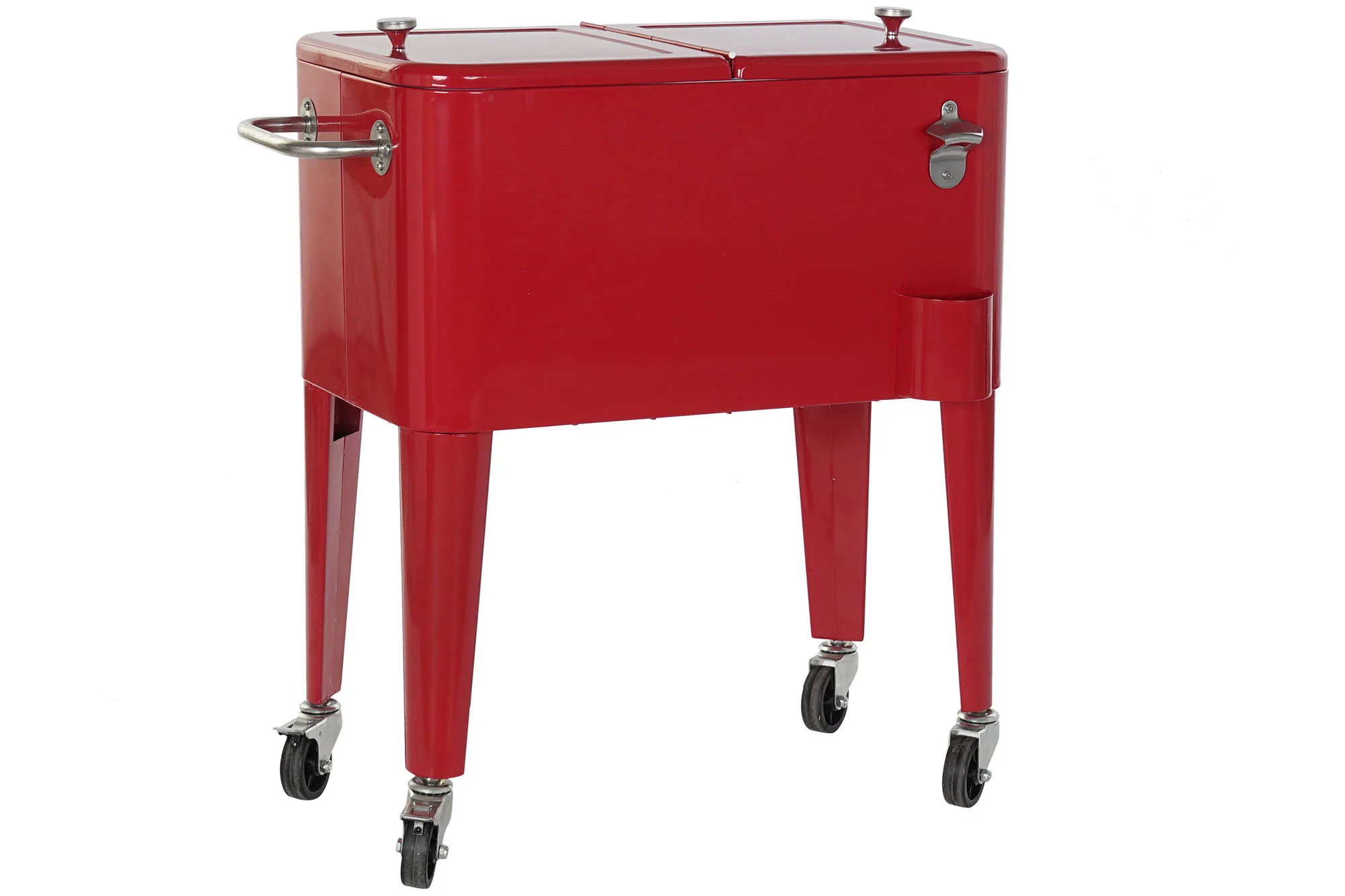 Nevera acero pp 74*43*80cm 56l rojo - Imagen 2