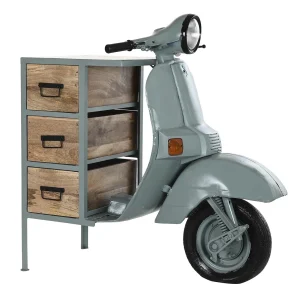 Cajonera metal mango 100*68*105cm verde menta