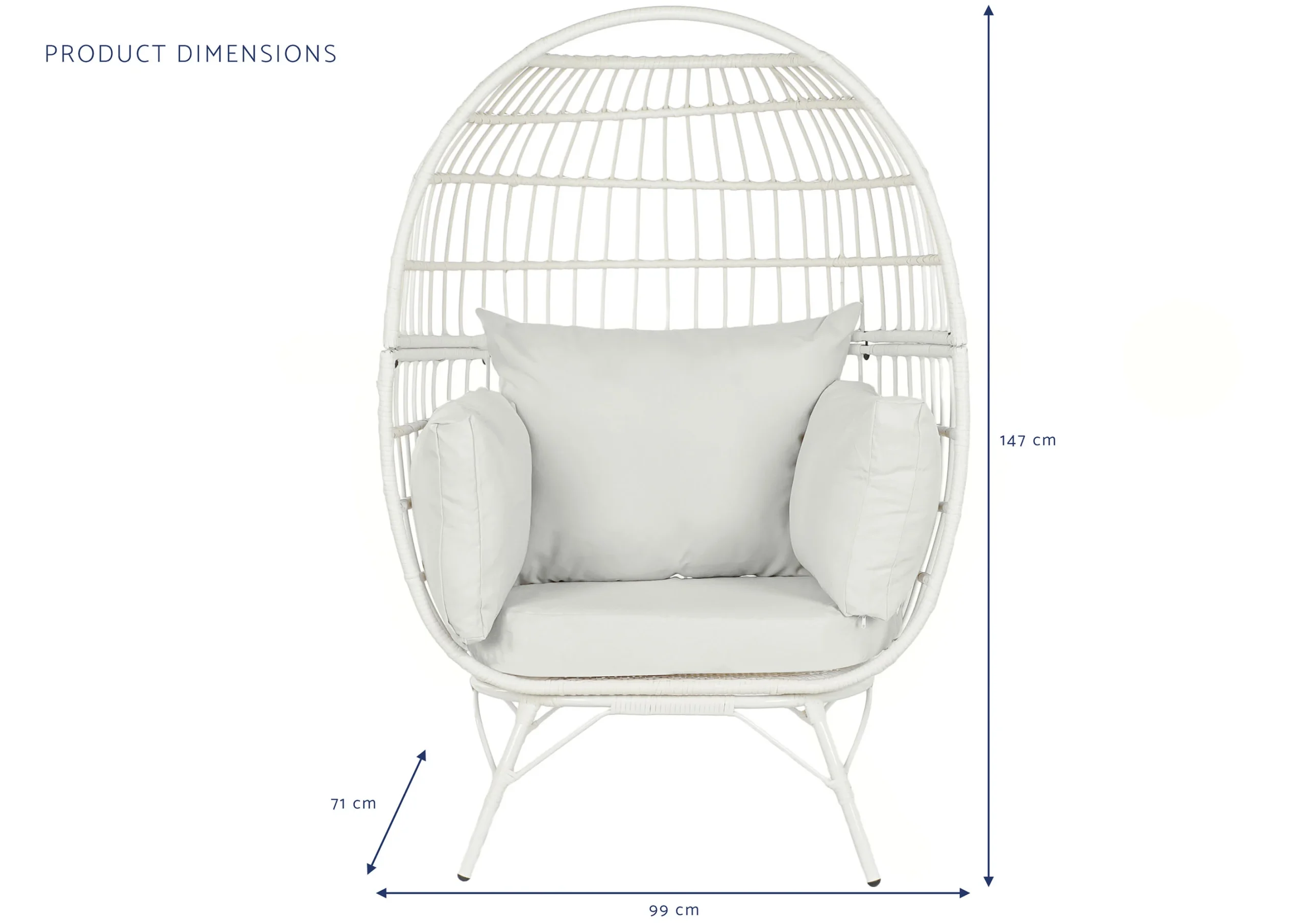 Sillon ratan sintetico metal 99*71*147cm - Imagen 6