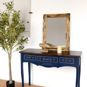 Consola paulownia 110*40*79cm azul marino