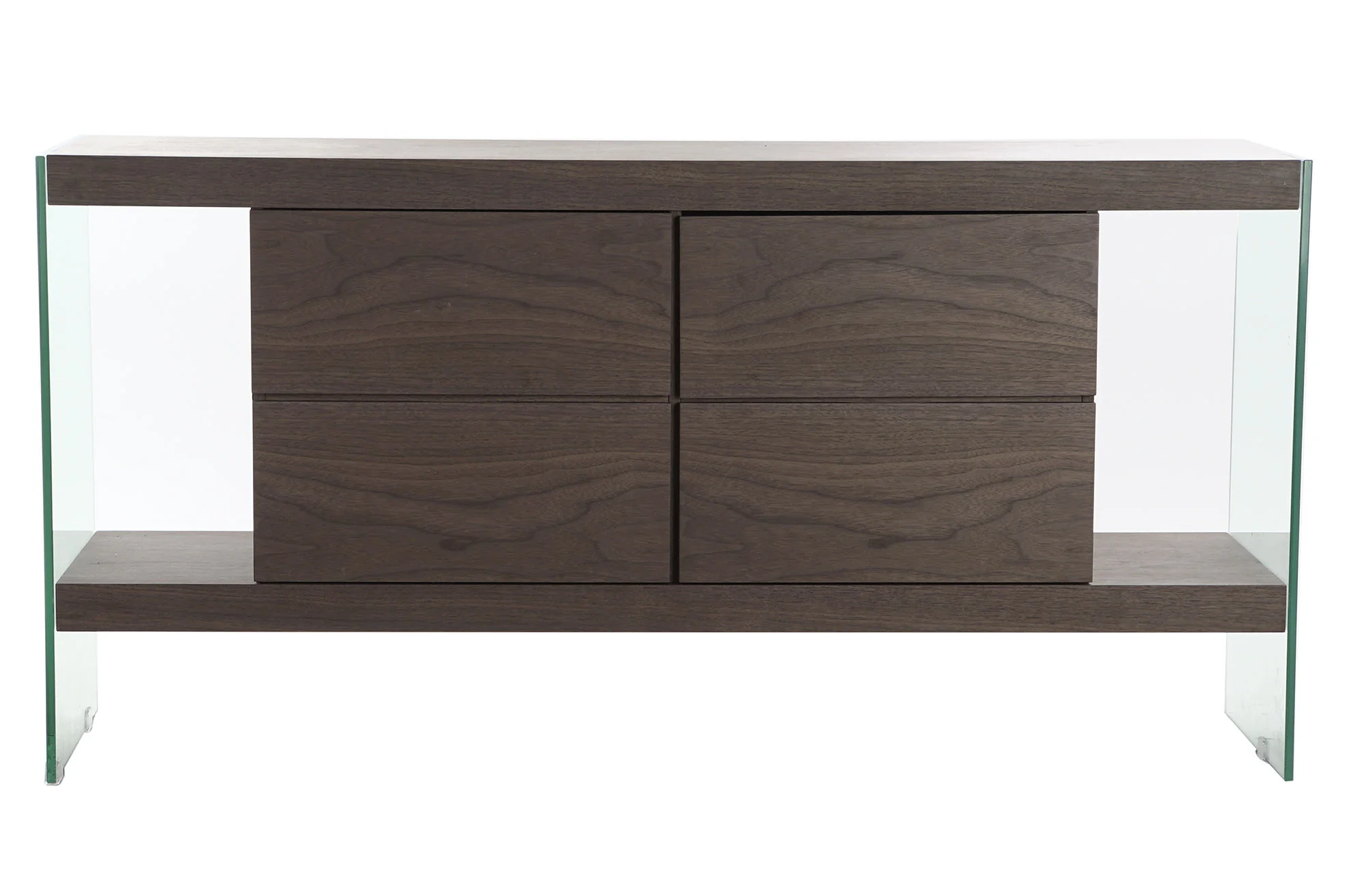 Buffet cristal mdf 160*45*80cm nogal marron - Imagen 7