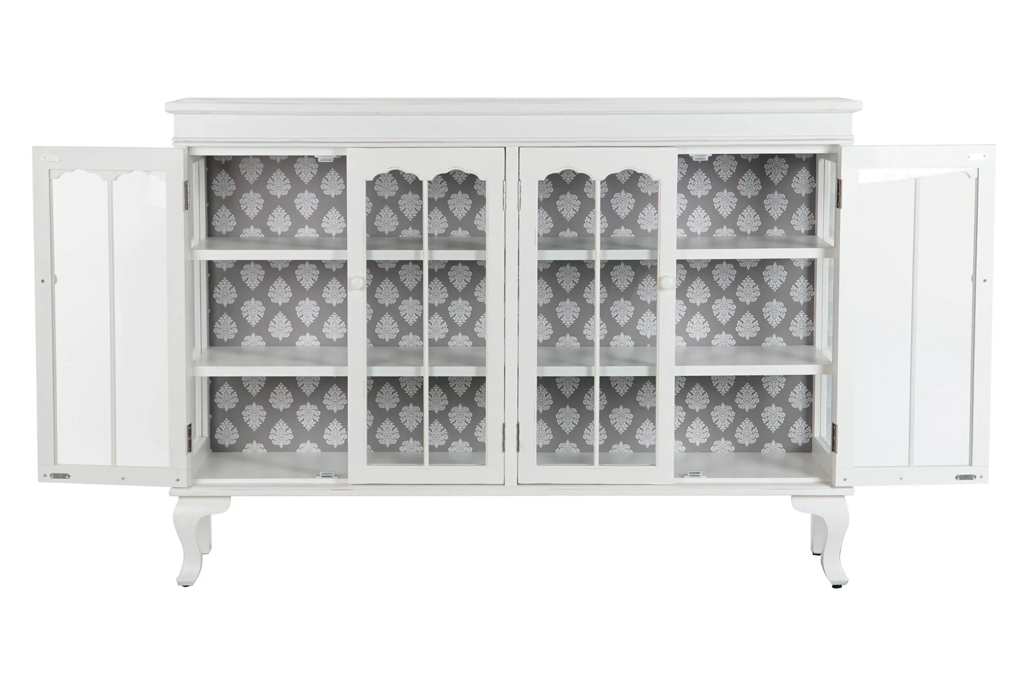 Buffet abeto cristal 142.5*40.5*101.5cm blanco - Imagen 5