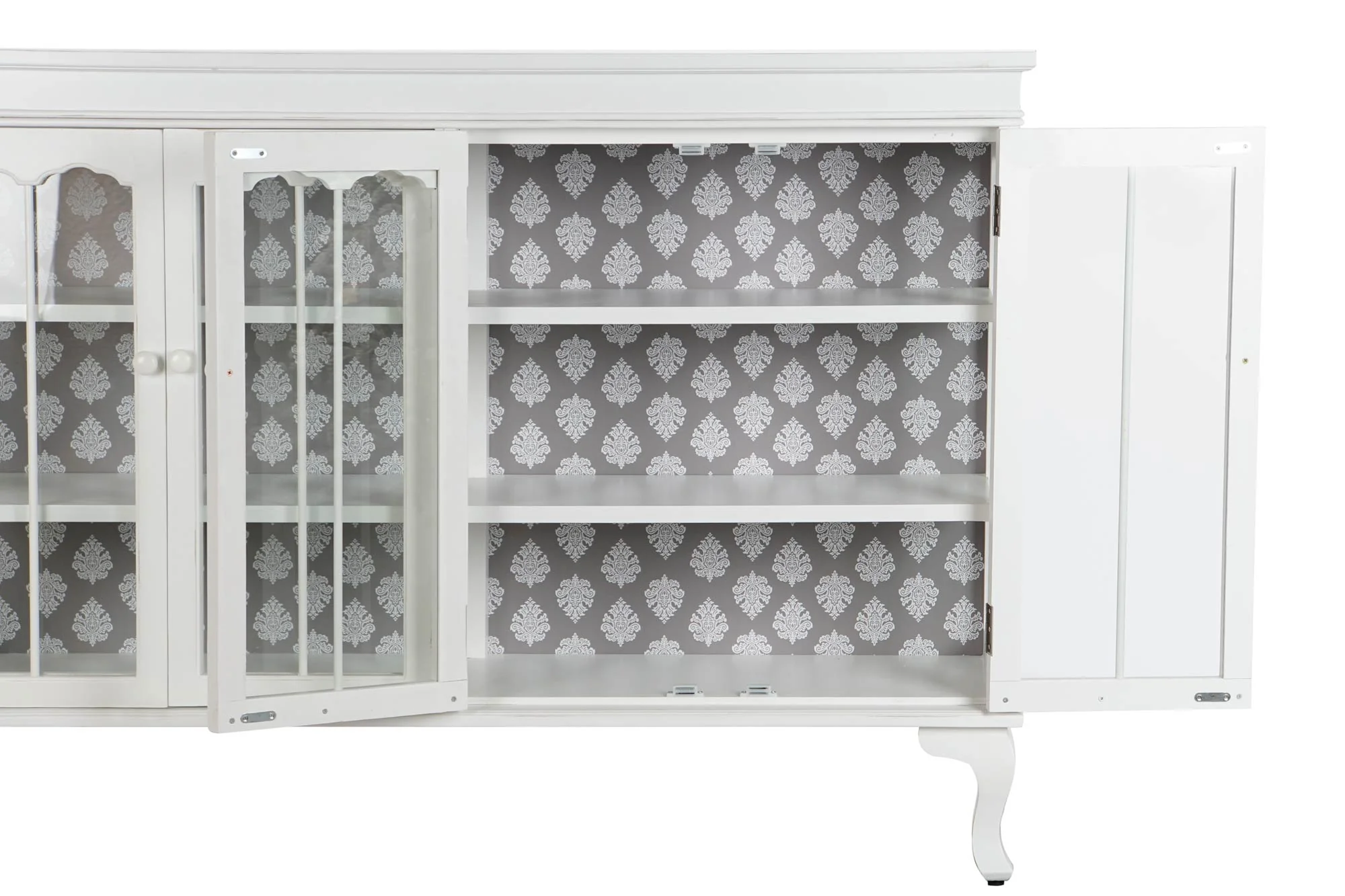 Buffet abeto cristal 142.5*40.5*101.5cm blanco - Imagen 7
