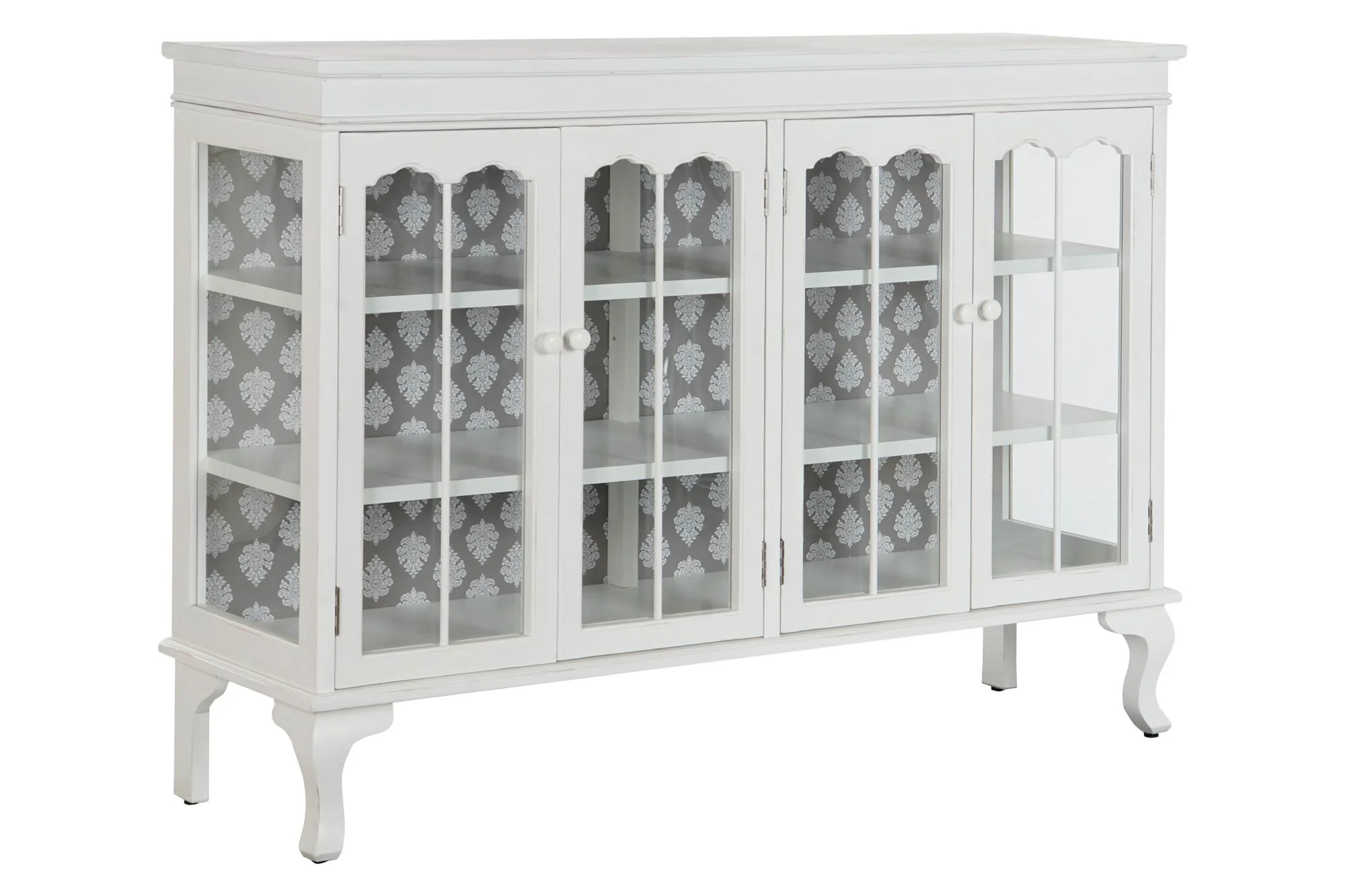 Buffet abeto cristal 142.5*40.5*101.5cm blanco - Imagen 2