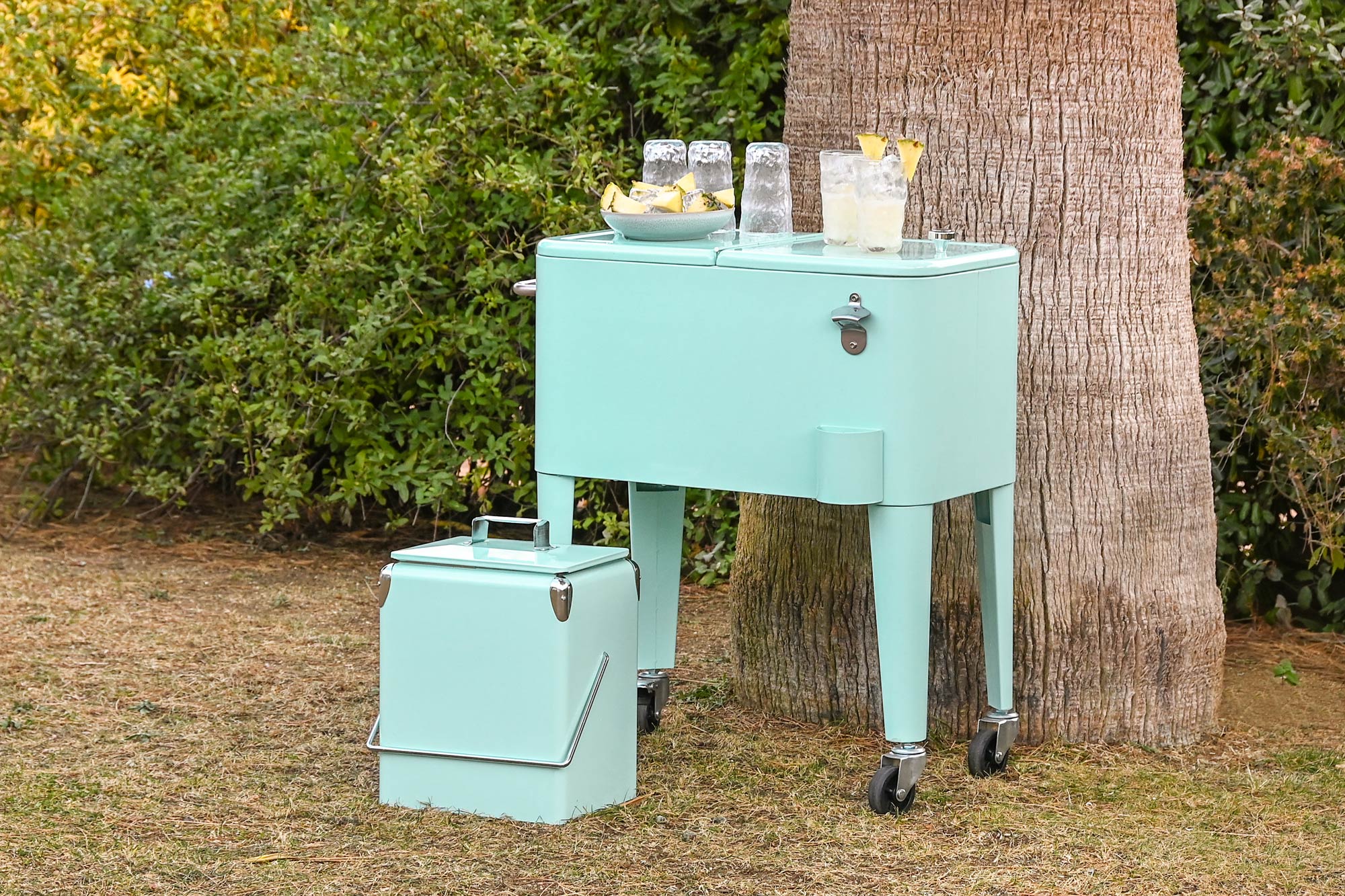 Nevera acero pp 74*43*80cm 56l verde menta - Imagen 2