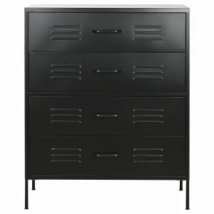 Cajonera metal 80*35*102cm 4 cajones taquilla negro