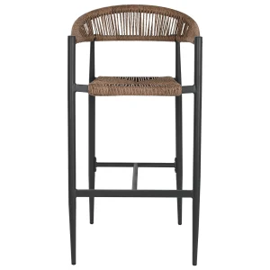 Taburete aluminio ratan 52*55*105cm marron