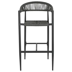 Taburete aluminio ratan 52*55*105cm negro