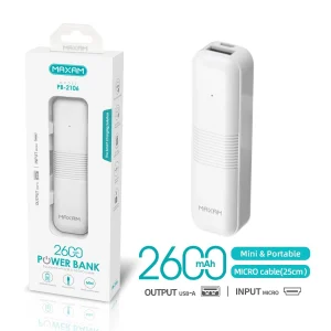 Bateria externa power bank 2600mah blanco