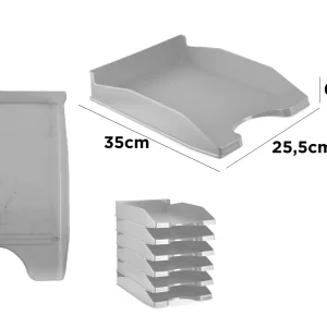 Bandeja de Oficina 35x25.5x6cm gris claro