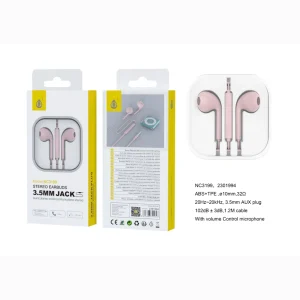 Auricular cajon con microfono y boton multifuncion 1.2m rosa