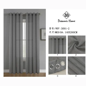 Cortina visillo lino 140*260cm gris