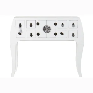 Consola abeto mdf 98*26*80cm oriental blanco