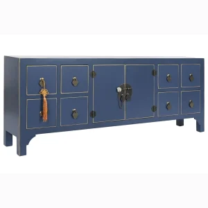 Mueble TV abeto mdf 130*24*51cm oriental azul