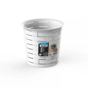 Cesto 1,6L redondo serie BAMBOO blanco
